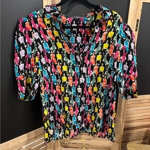 Alice + Olivia Multicolor Graphic Print Top